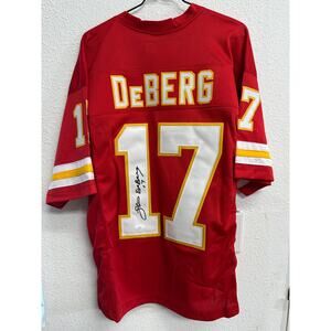Steve DeBerg Autographed Kansas City Custom Red Football Jersey - JSA COA